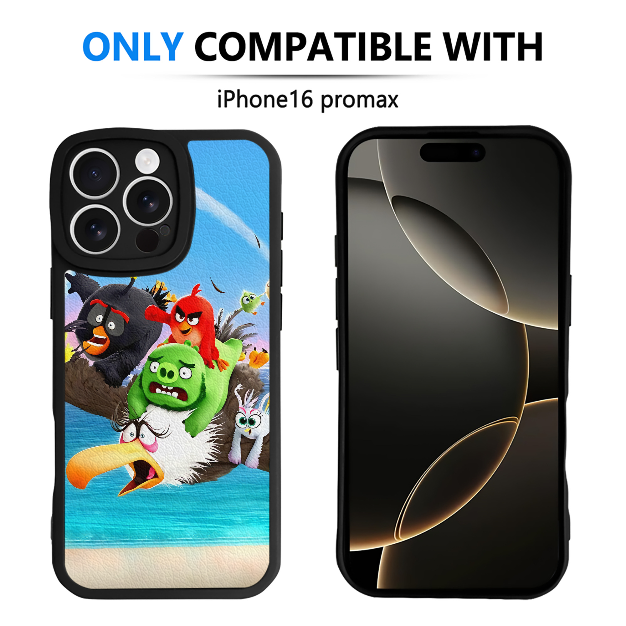 （画像用） Angry Birds アングリーバード 【iPhone 16シリーズ対応】シリコンスマホケース（レザー調） 材質：シリコン